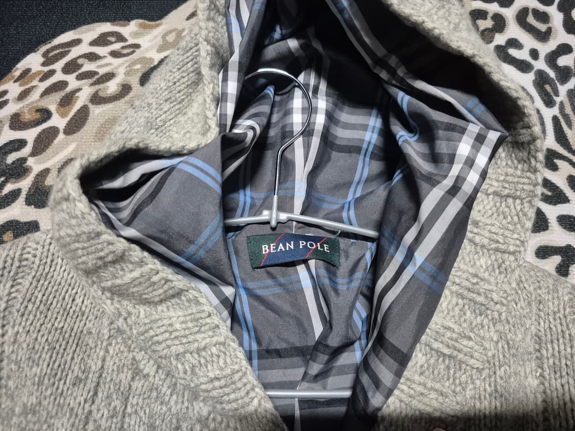 (희귀)90's 빈폴 빈티지 모리걸 더플 니트 후드 가디건 상품이미지3