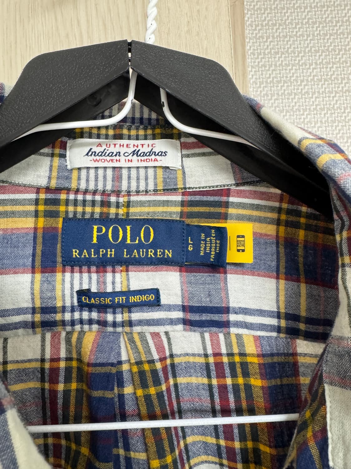 폴로 마드라스 셔츠 클래식핏 L사이즈 상품이미지2