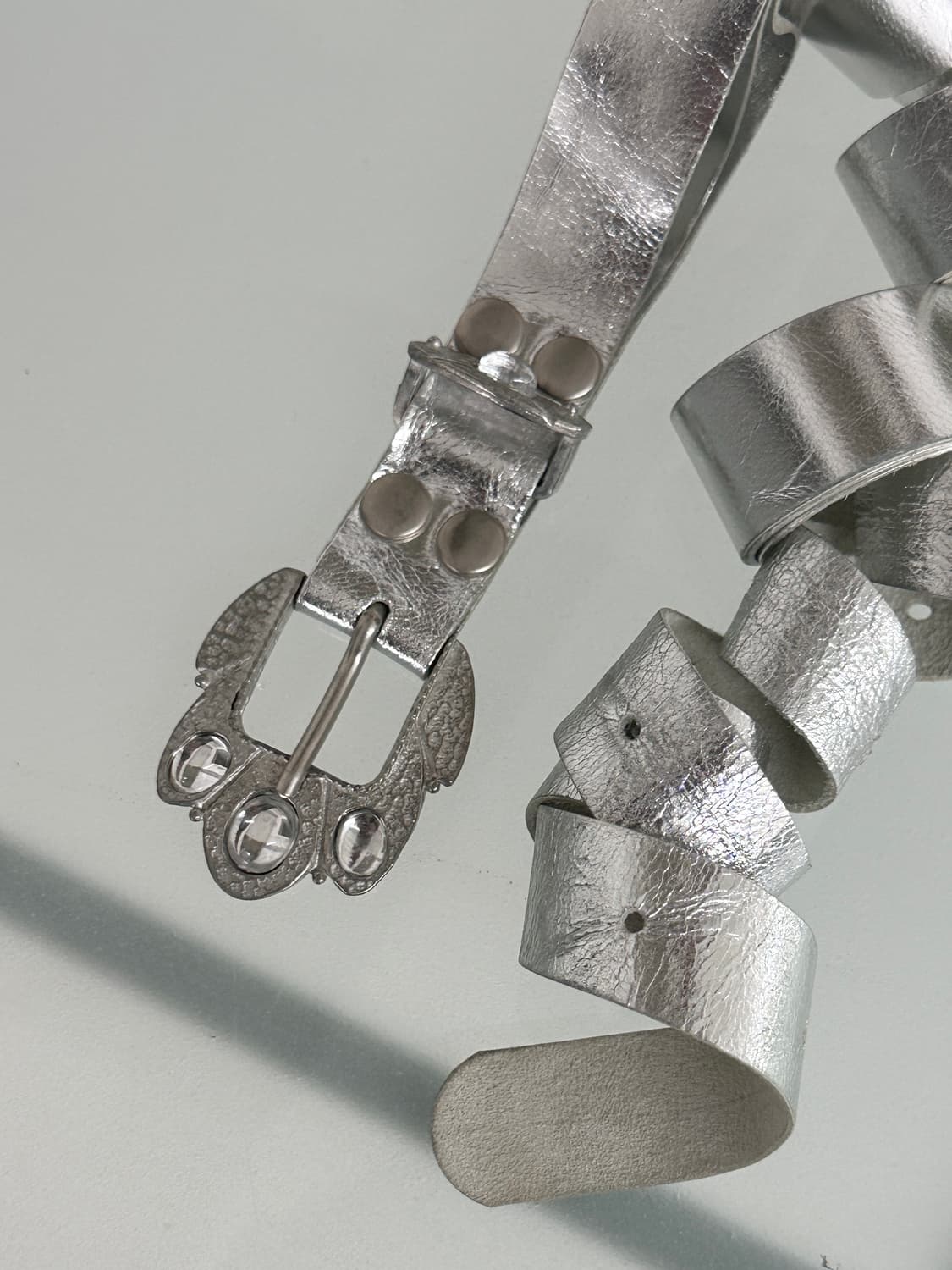 00‘s 주카 실버 레이어드 레더 벨트 상품이미지6