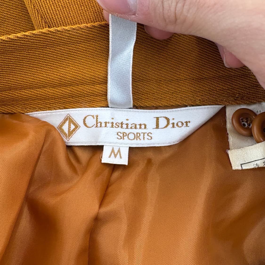 디올 머스타드 컬러 포켓 뒷밴딩 와이드 팬츠 26in 상품이미지6