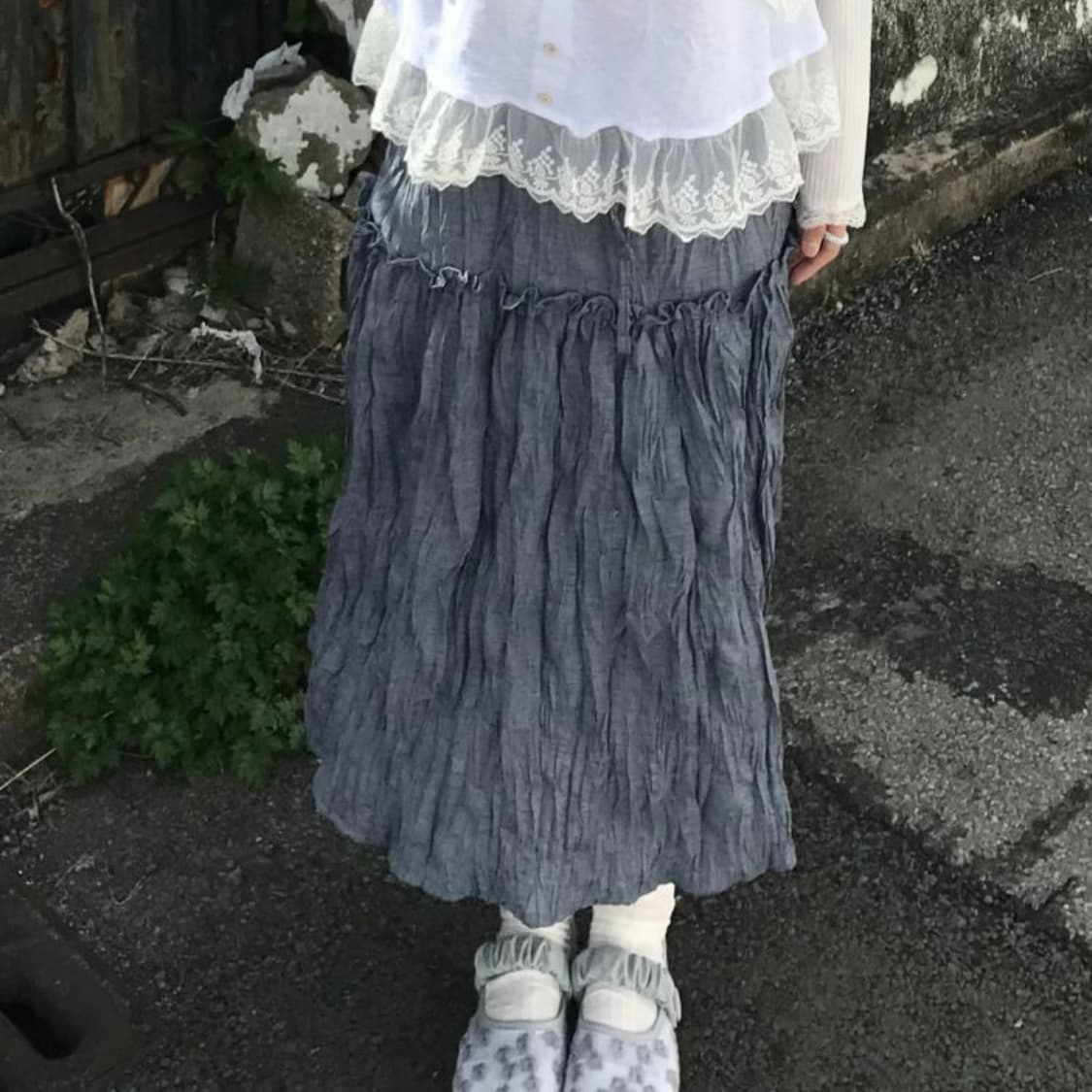 seezul 쿠인 윙클 미디 스커트 상품이미지1