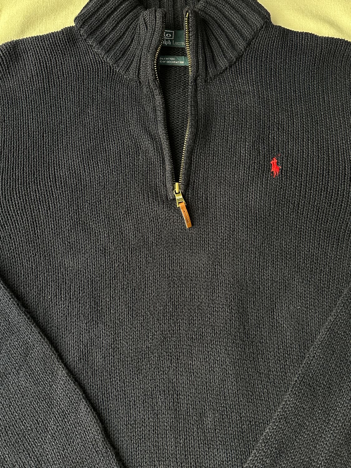 폴로 반집업 니트 네이비 L 상품이미지2