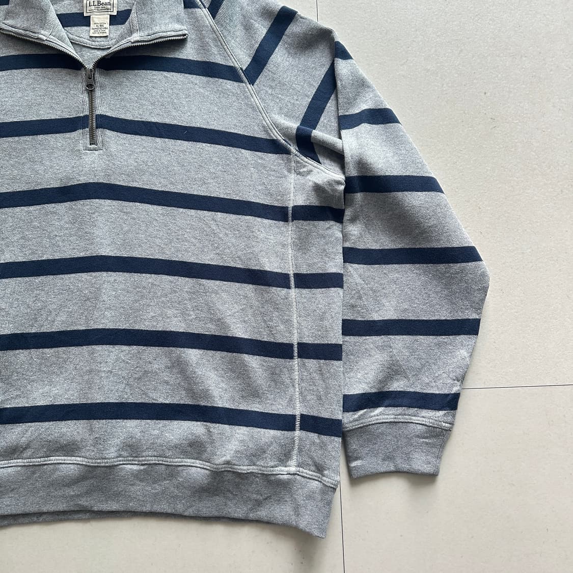 엘엘빈 코튼 하프집업 스트라이프 니트 XL 상품이미지3