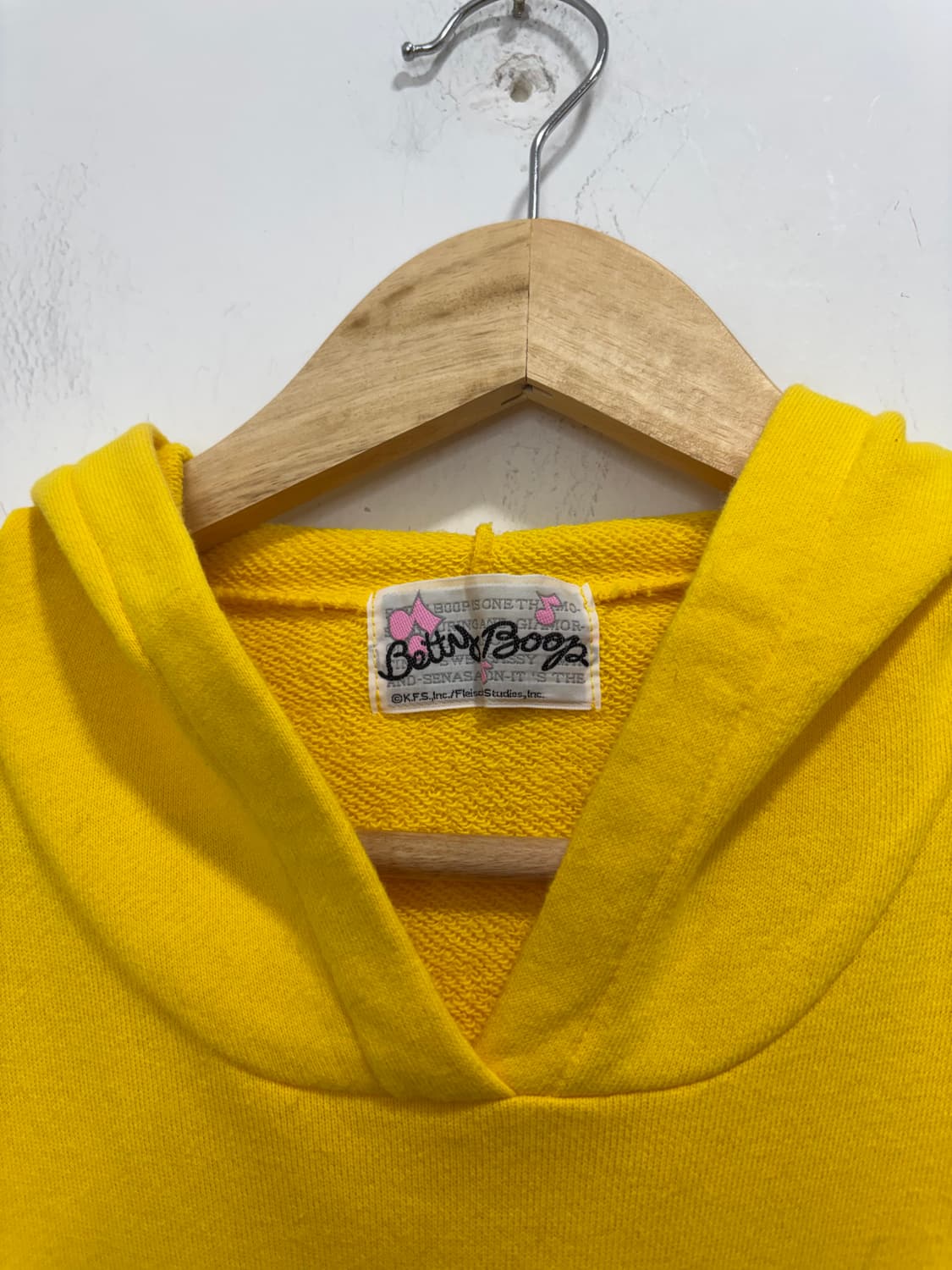 90s betty boop 베티붑 노랑 오버핏 후드티 상품이미지8