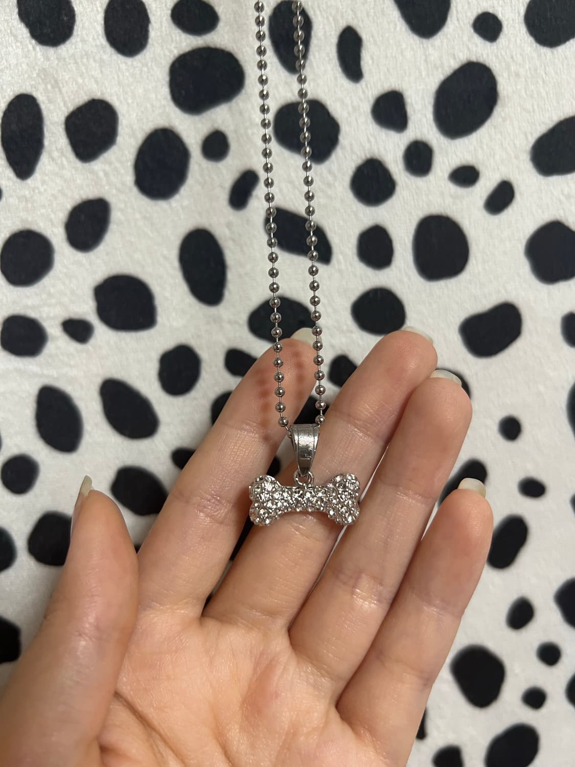 갸루 펑크 큐빅 강아지 뼈다귀 데일리 목걸이 상품이미지2