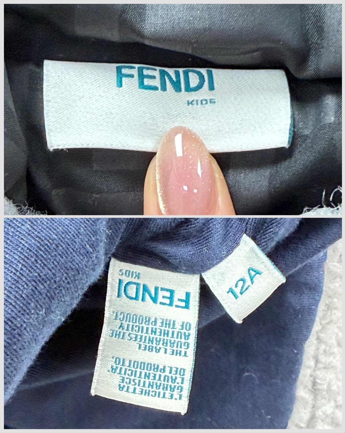 펜디 키즈 쉐르파 후디 그레이 상품이미지4