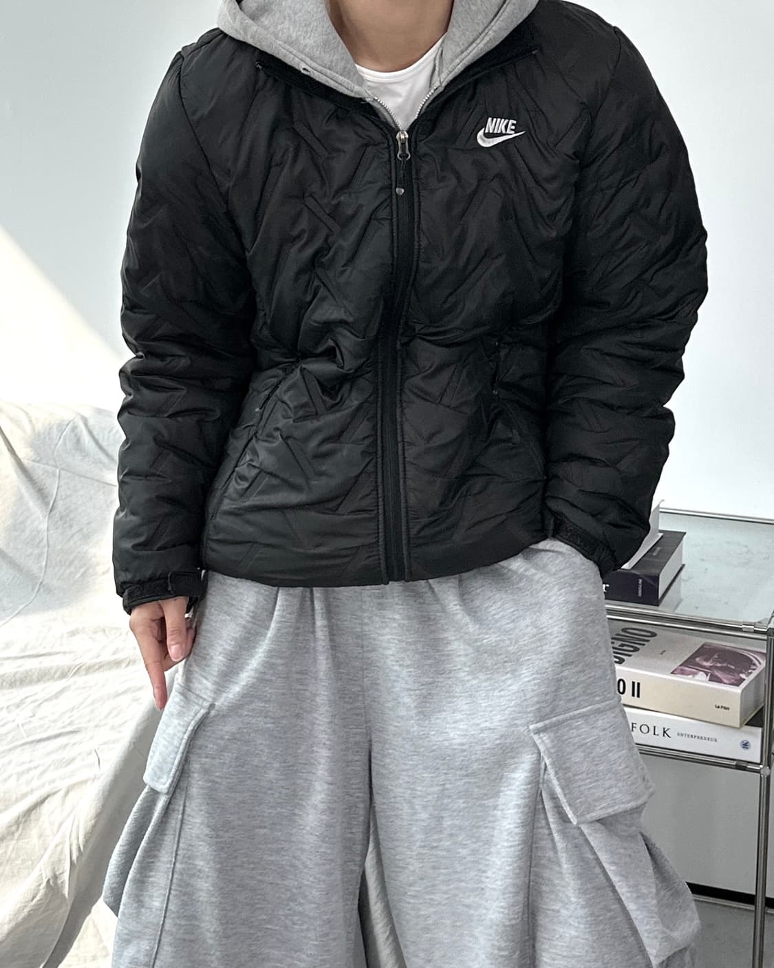 나이키 스우시 퀄팅 경량패딩 L 상품이미지2