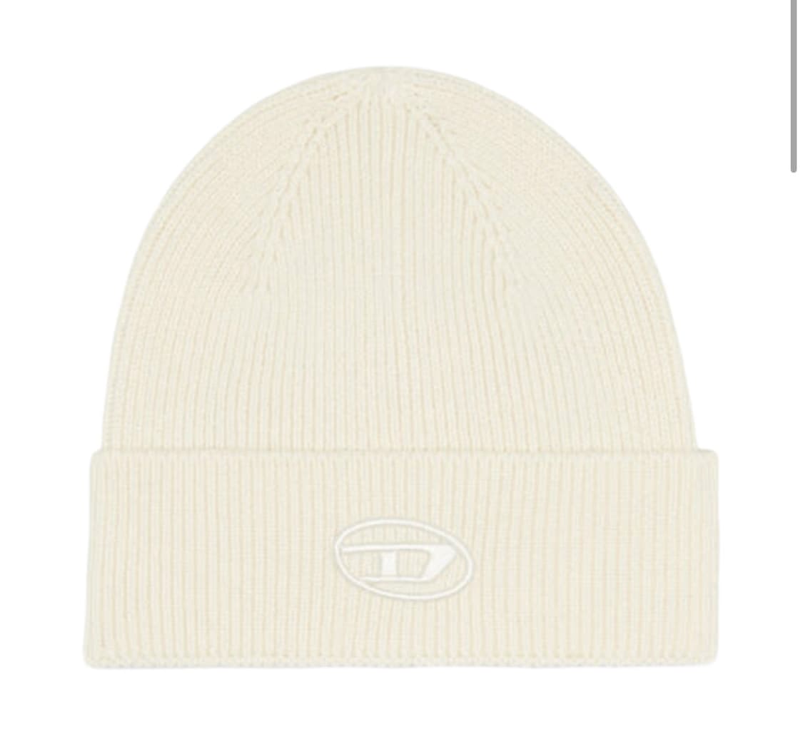 디젤 K-코더-풀리 B 립드 비니 D 자수 화이트 상품이미지1