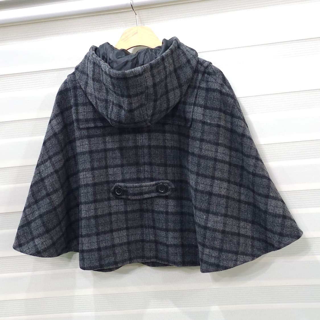 JOURNAL STANDARD 체크울 후드 케이프 망토- 우먼프리 상품이미지5