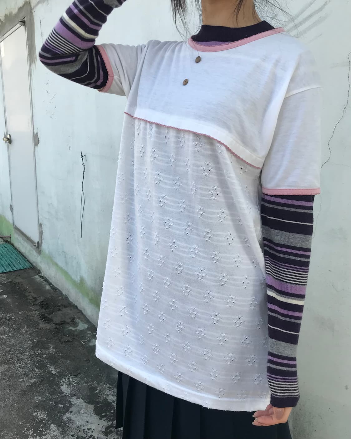 핑크 펀칭 티셔츠 상품이미지5