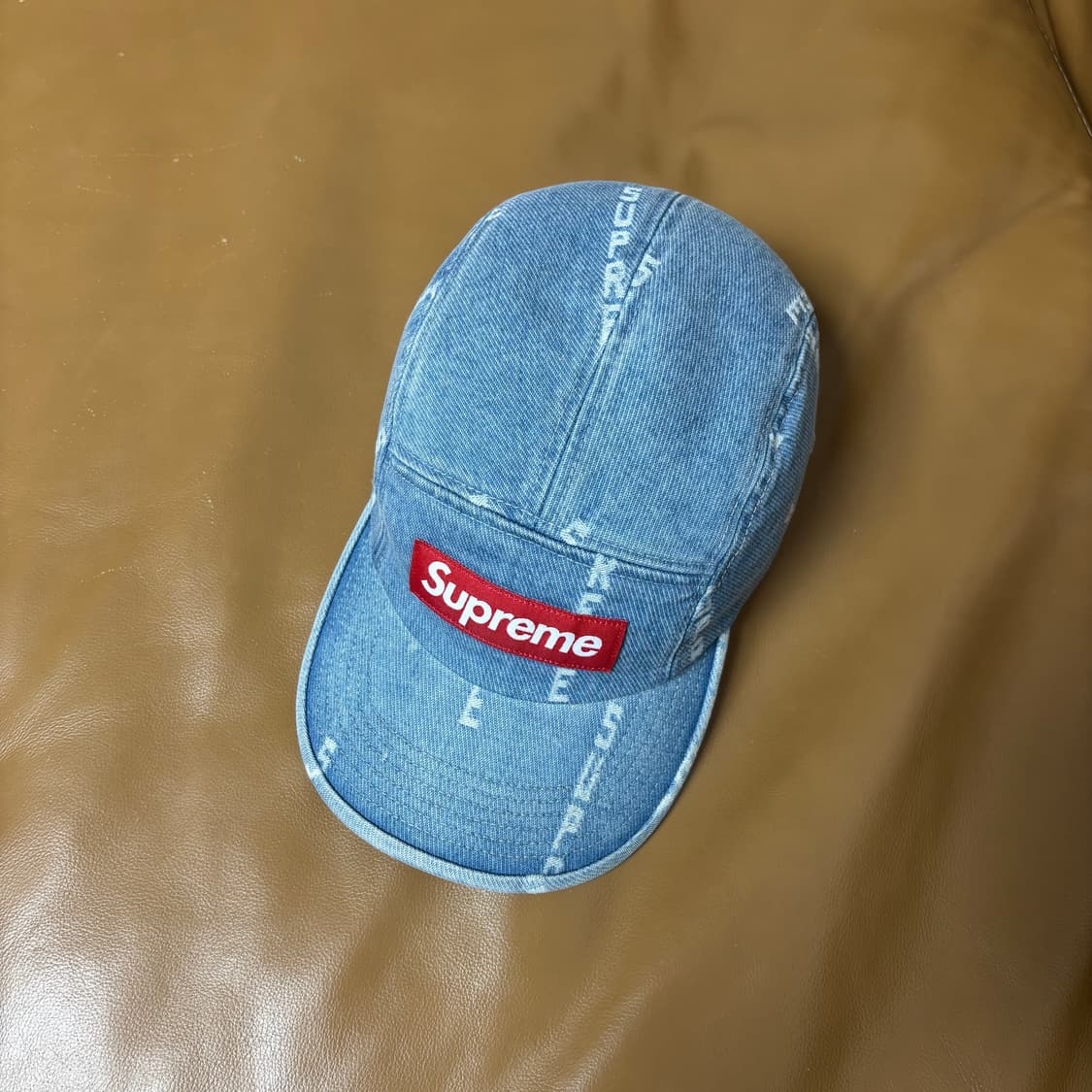 슈프림 캠프캡 모자 박스로고 워시드 데님 상품이미지5
