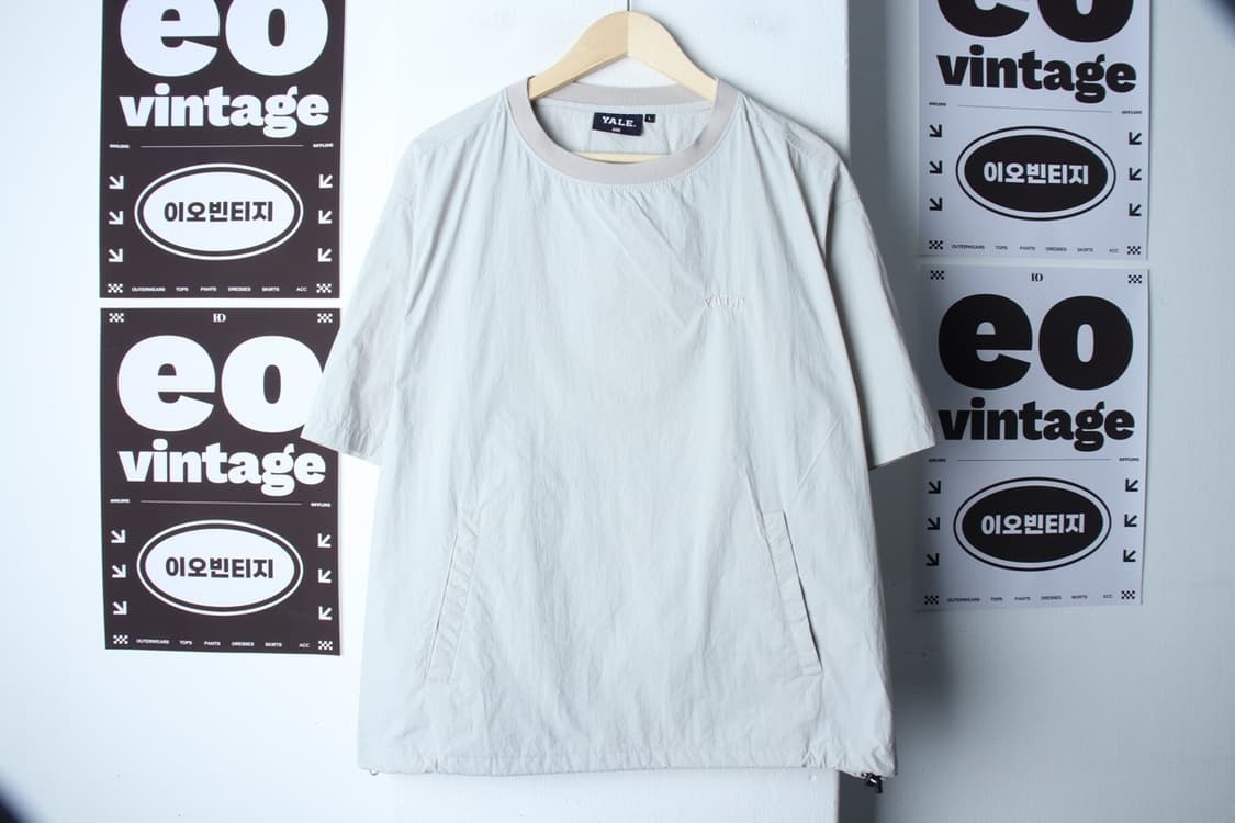 (L-2XL) 예일 집업 바람막이 점퍼자켓 반소매 우븐 웜업-H32671 상품이미지2