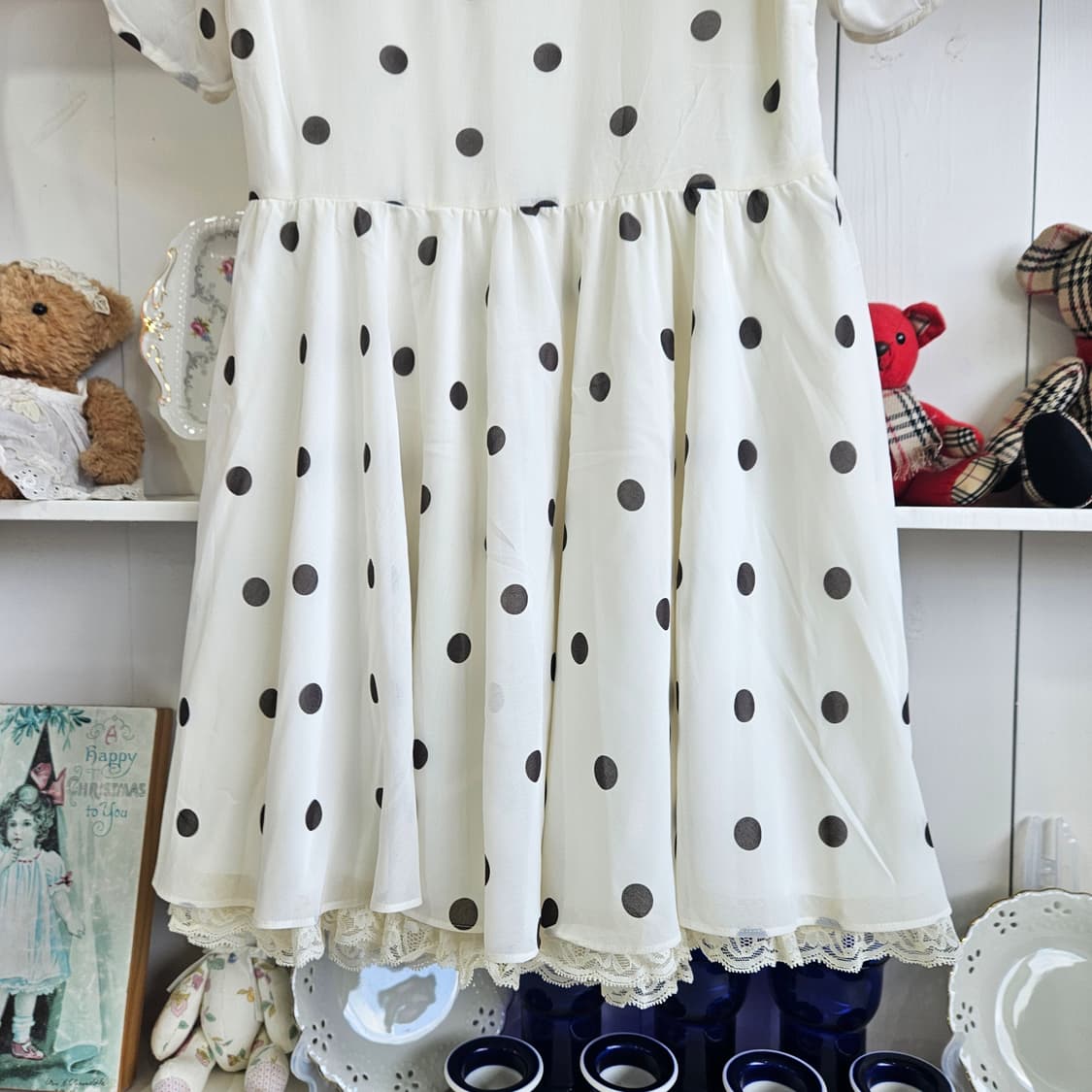 (snidel) 도트 쉬폰 레이스 원피스 상품이미지7