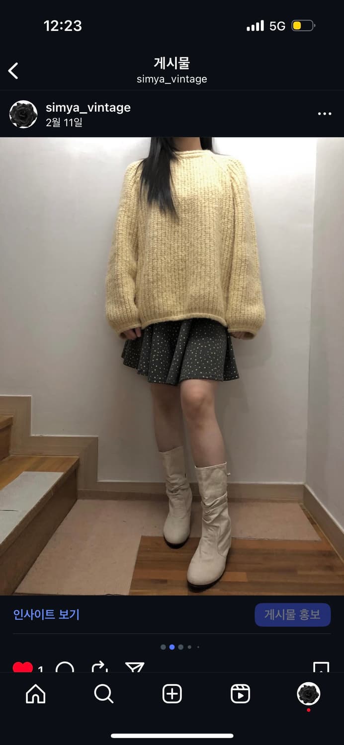 빈티지 옐로우 울 니트 상품이미지4