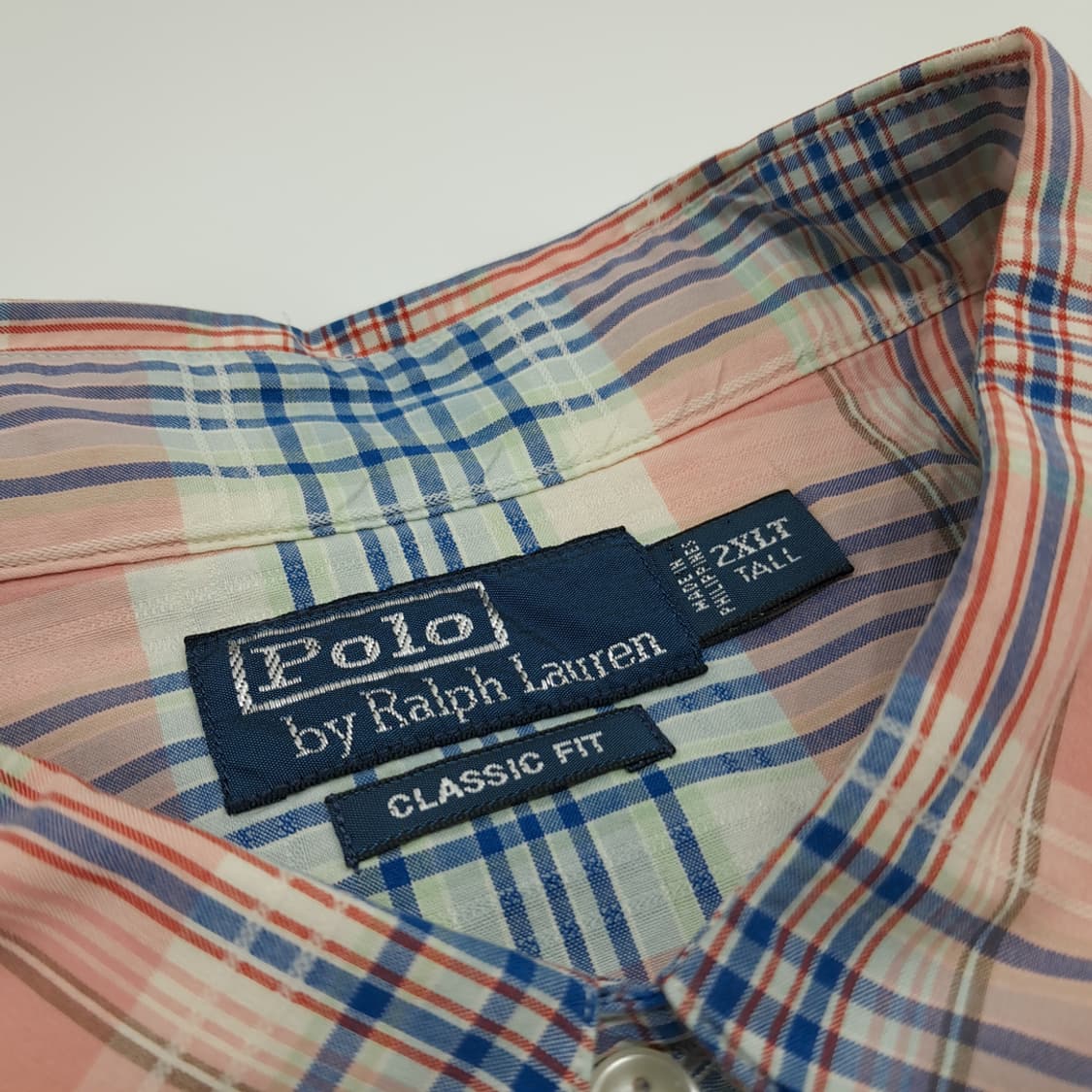 CN703 2XLT 폴로 랄프로렌 빈티지핑크 웨스턴 체크 긴팔 셔츠 남방 상품이미지4