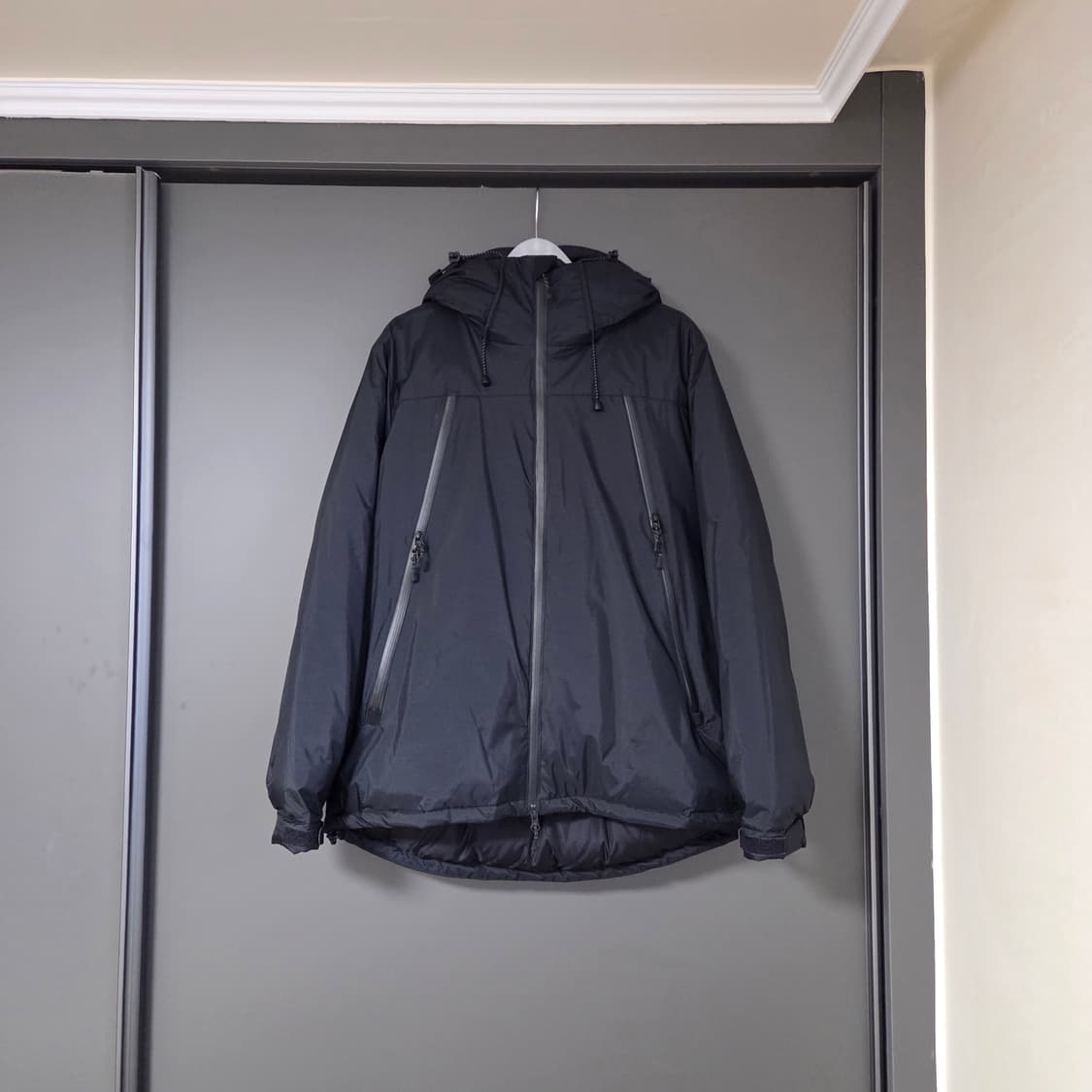 [L] 난가 x 어반리서치 오로라 다운 블루종 블랙 / 패딩 자켓 파카 상품이미지1