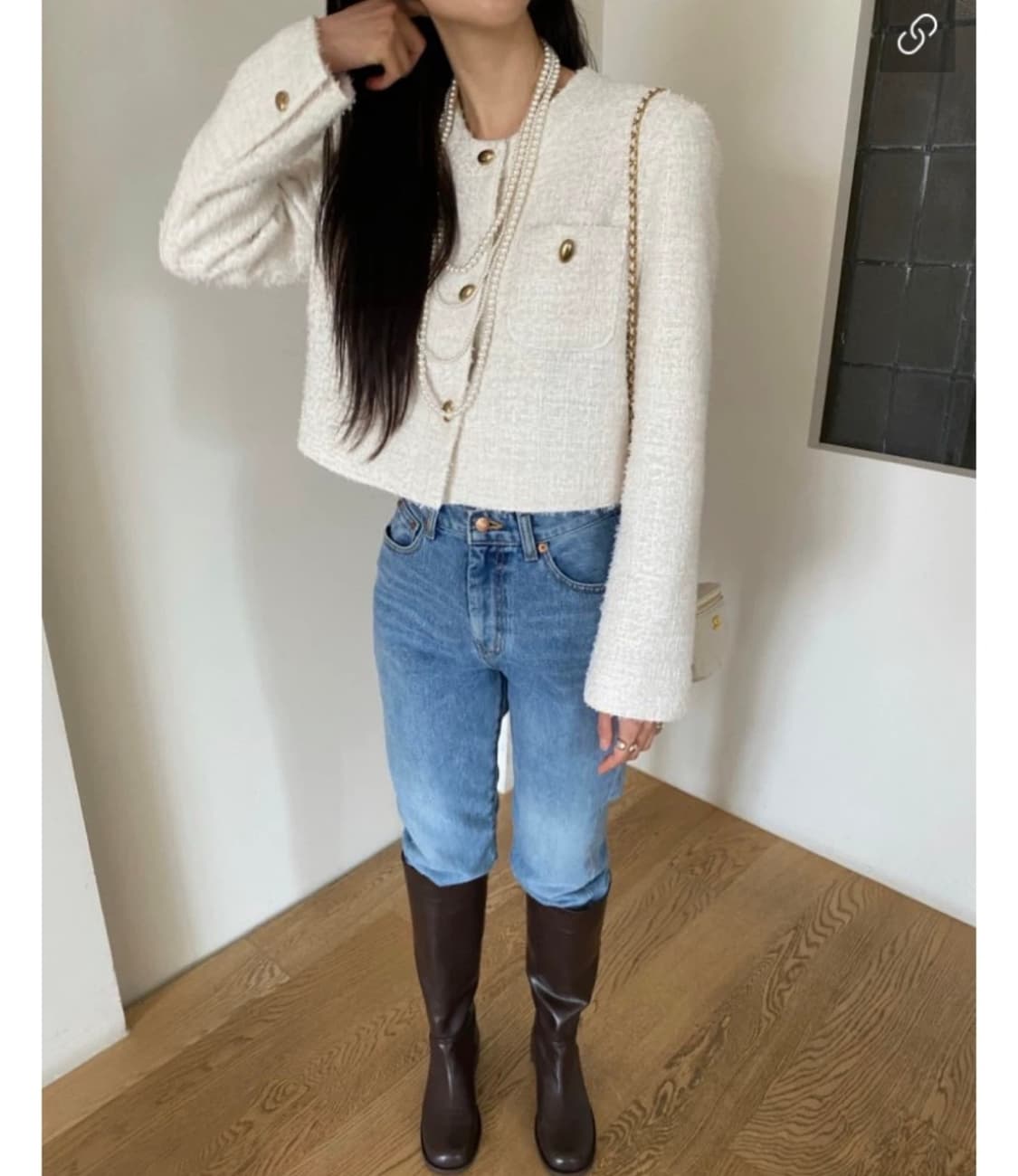 트위드 노카라 자켓 새상품 jacket 상품이미지2