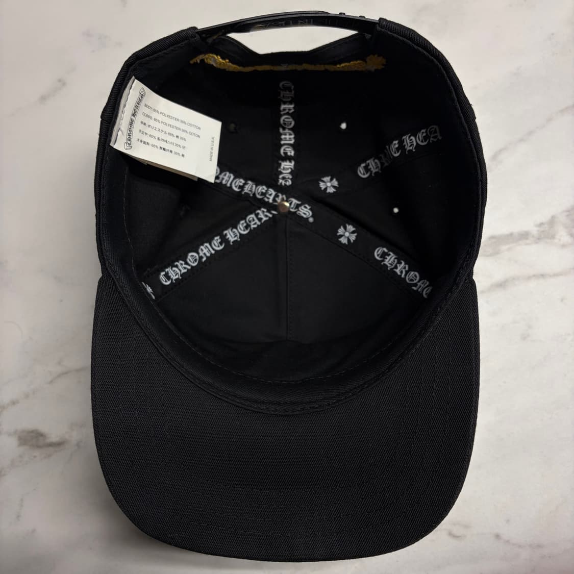 크롬하츠 Ch 로고 자수 베이스볼 캡 모자 블랙 옐로우 os 상품이미지7