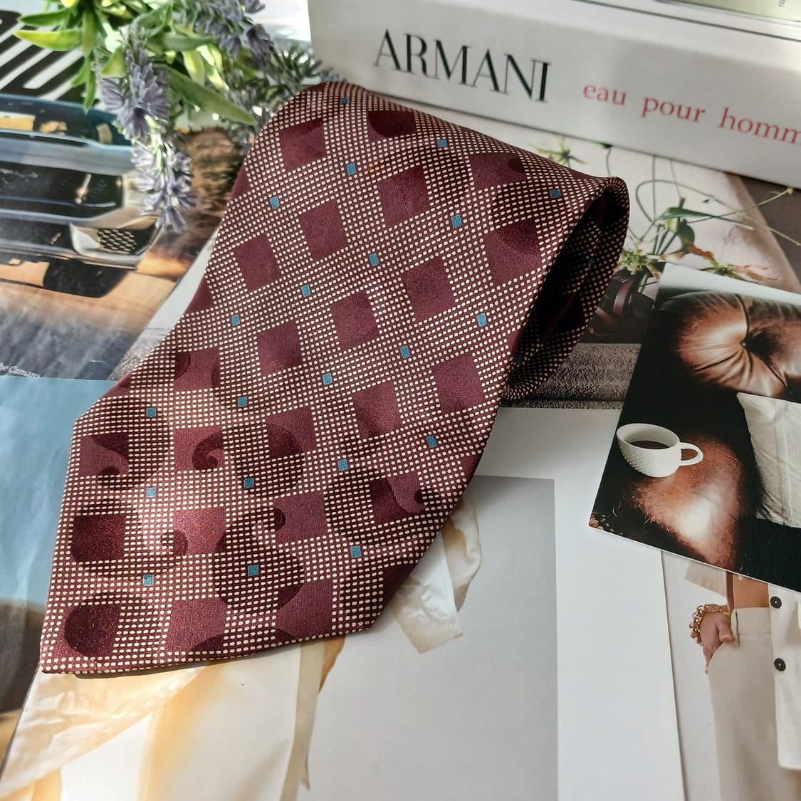 조르지오아르마니 실크 다이아몬드 넥타이 10.2cm A등급 A18883
 상품이미지2