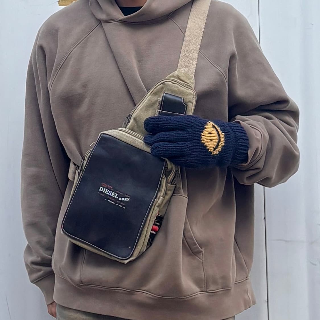 디젤 캔버스 레더 힙색 상품이미지2