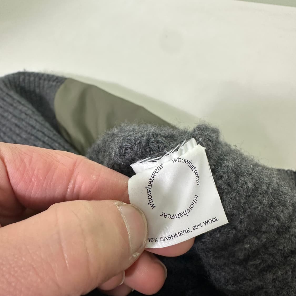 OS 후왓웨어 차콜카키 루즈핏 캐시미어혼방 도킹가디건 상품이미지6