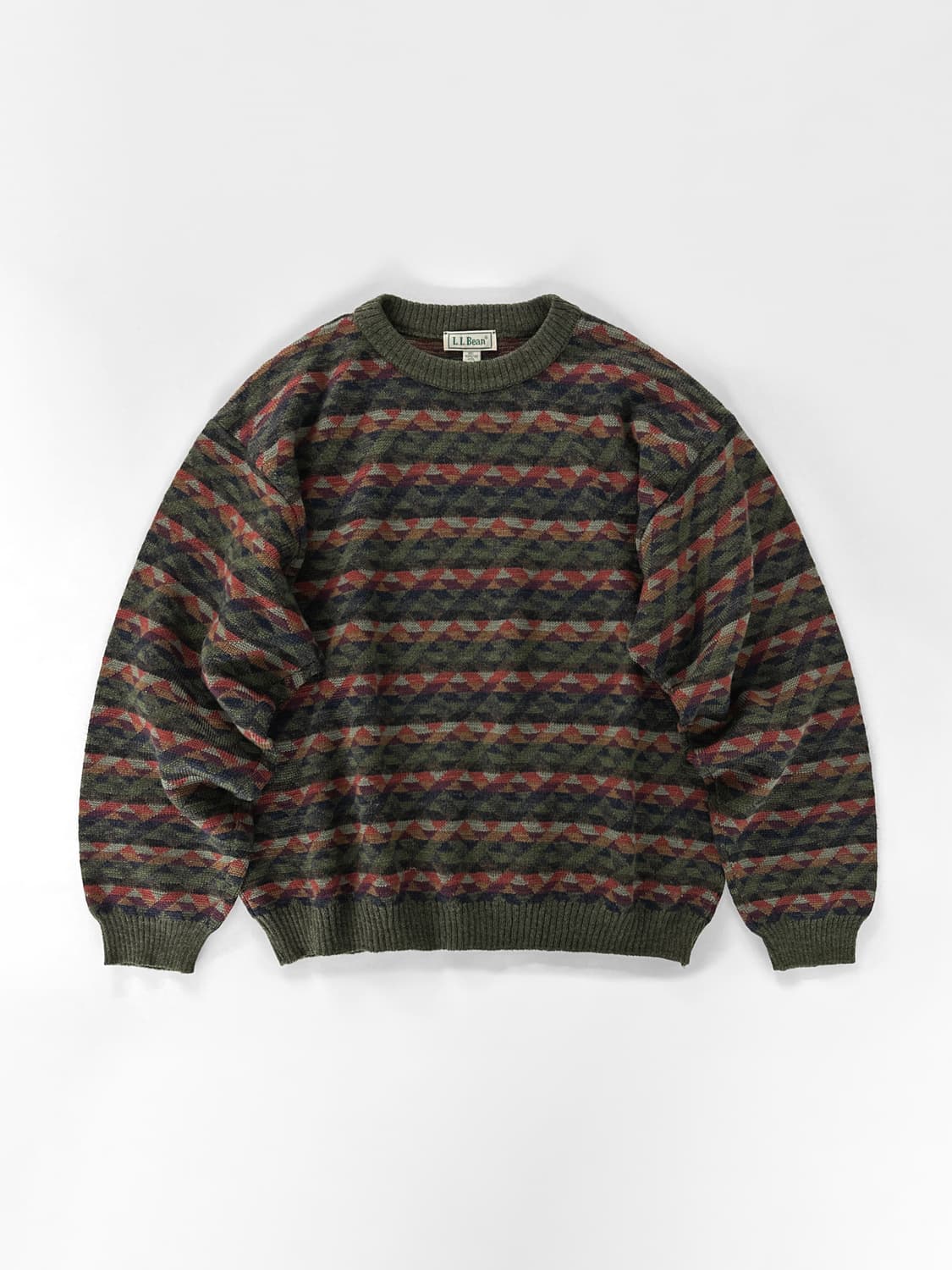 80~90s 빈티지 엘엘빈 지오메트릭 울 스웨터 상품이미지1