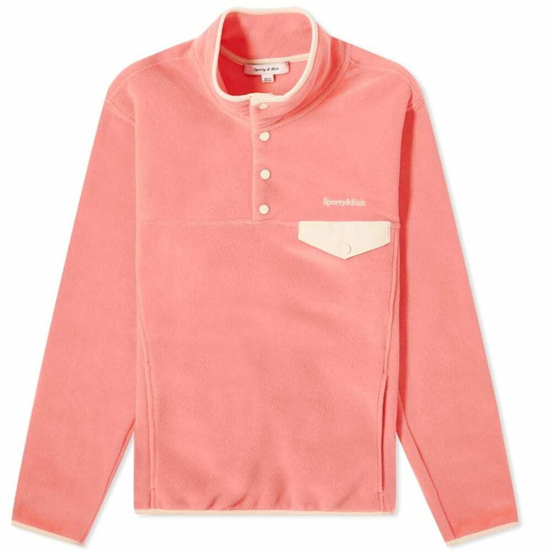 스포티 앤 리치 세리프 로고 버튼 폴라 스웨트셔츠 스트로베리 상품이미지1