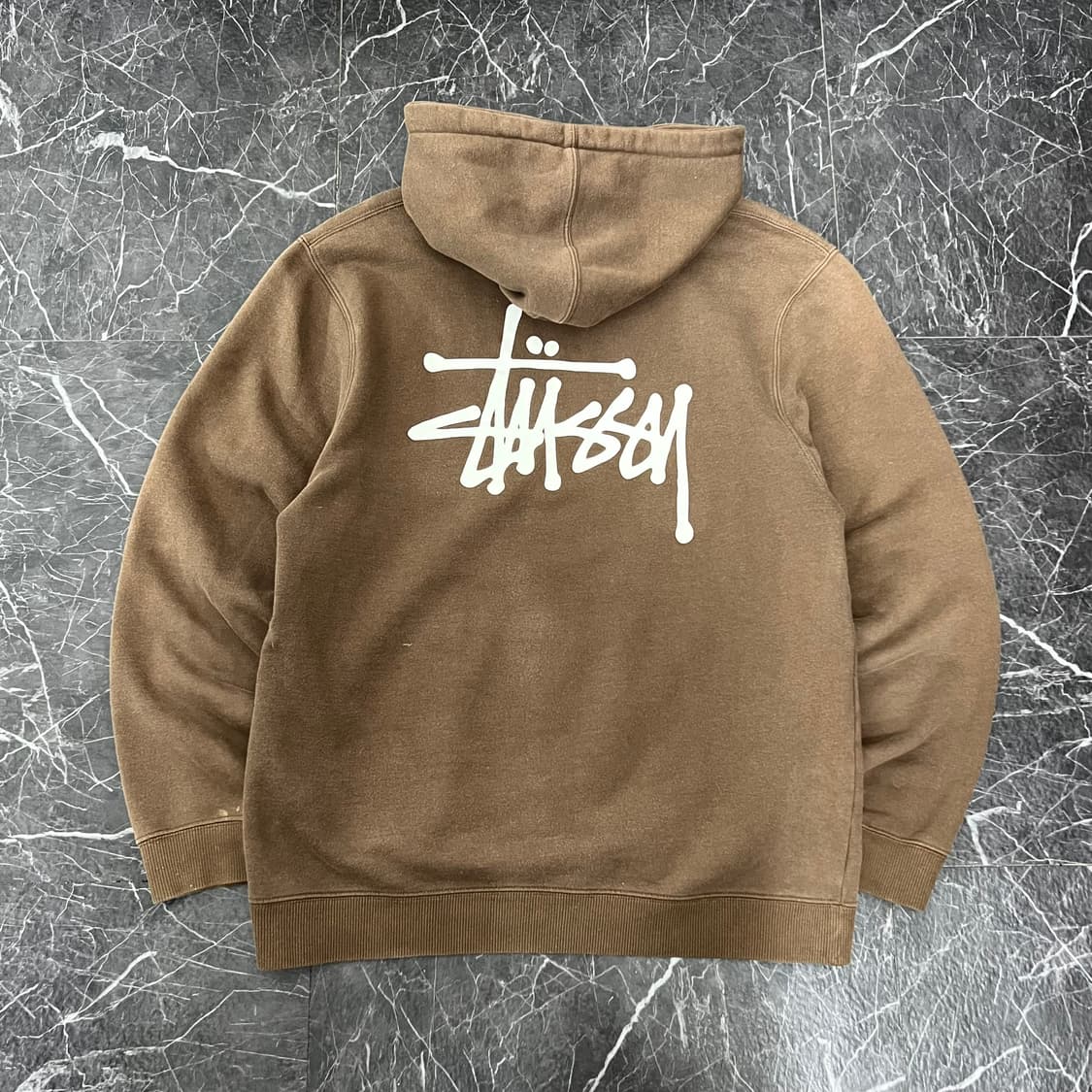 스투시 베이직 스탁로고 후디 브라운  상품이미지1