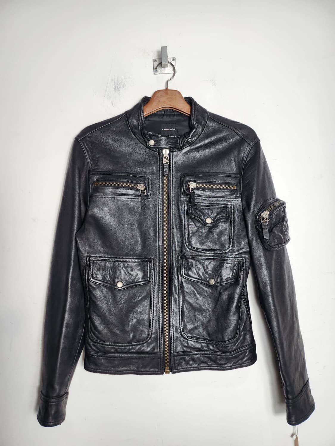 L' homme en Cuir 멀티 포켓 가죽 자켓 상품이미지1