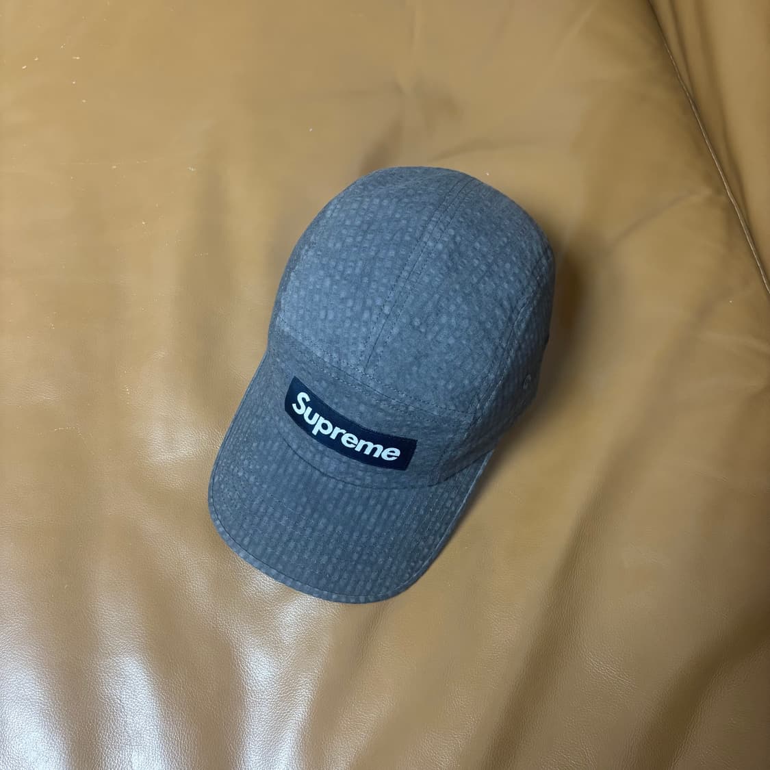 슈프림 캠프캡 모자 박스로고 시어서커 블랙 상품이미지5