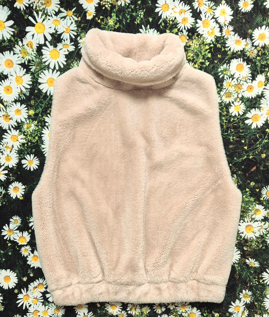 NANING9 인조퍼 하이넥 베스트 여성 F 상품이미지2