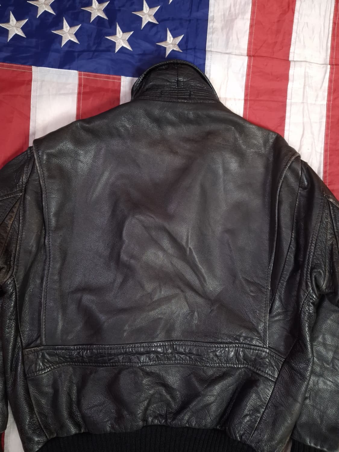 오리지날 90's 일본판 준 JUN 리얼레더 항공자켓 상품이미지10