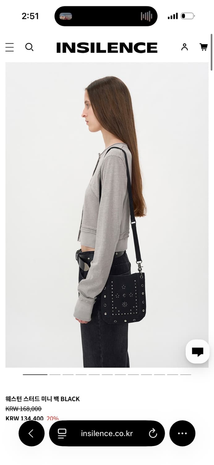 인사일런스 웨스턴 스터드 미니 백 / 구매가 168,000 상품이미지3