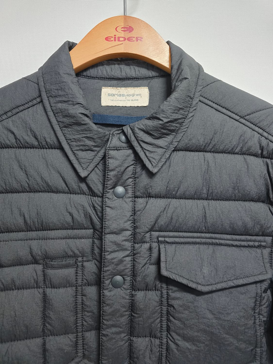 시리즈 블랙 경량 셔츠형 패딩 자켓 100 상품이미지2