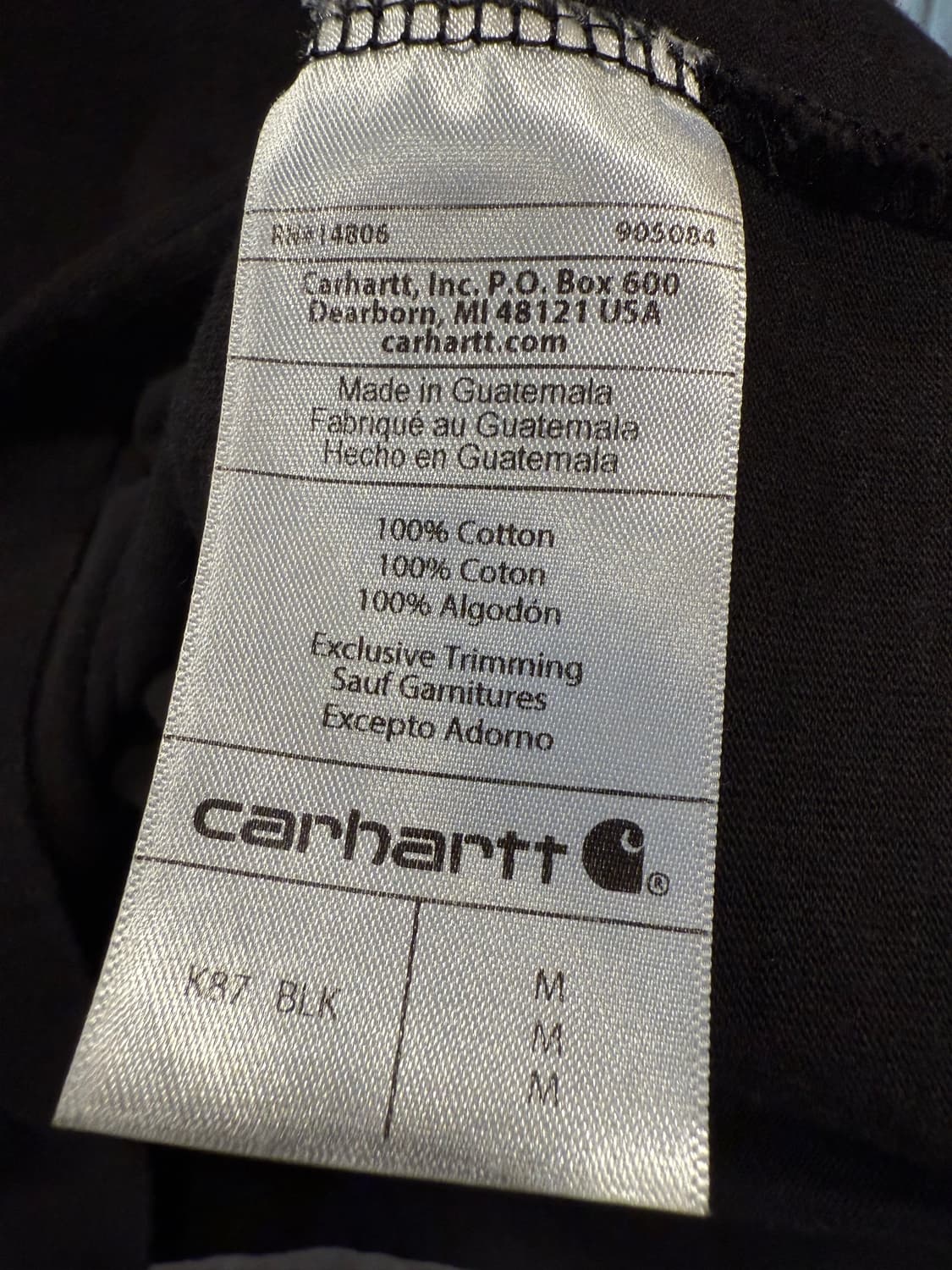 칼하트 블랙 반팔 티셔츠 상품이미지3