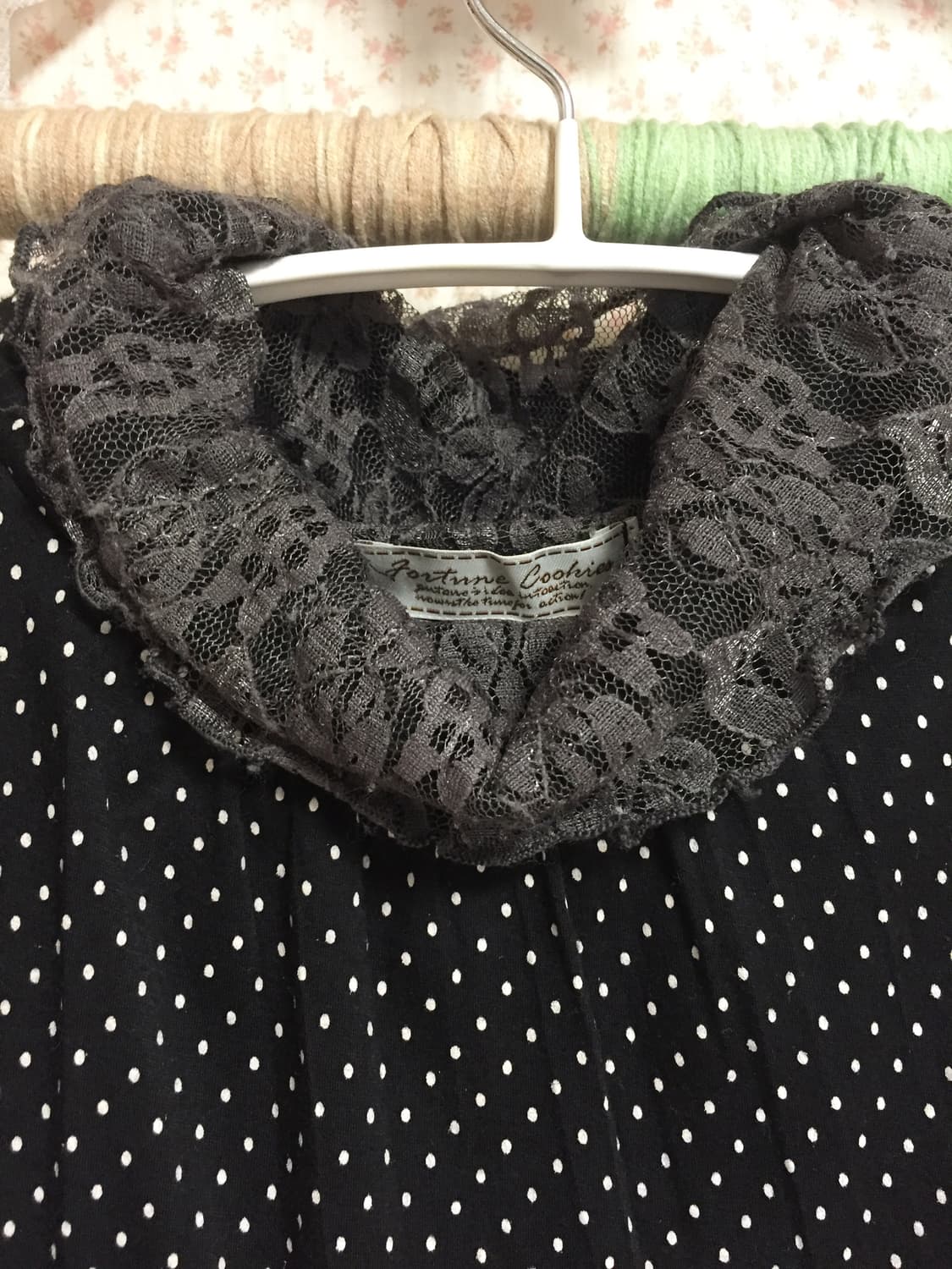 빈티지 모리걸 포춘쿠키 도트 레이스 슬리브 상품이미지4