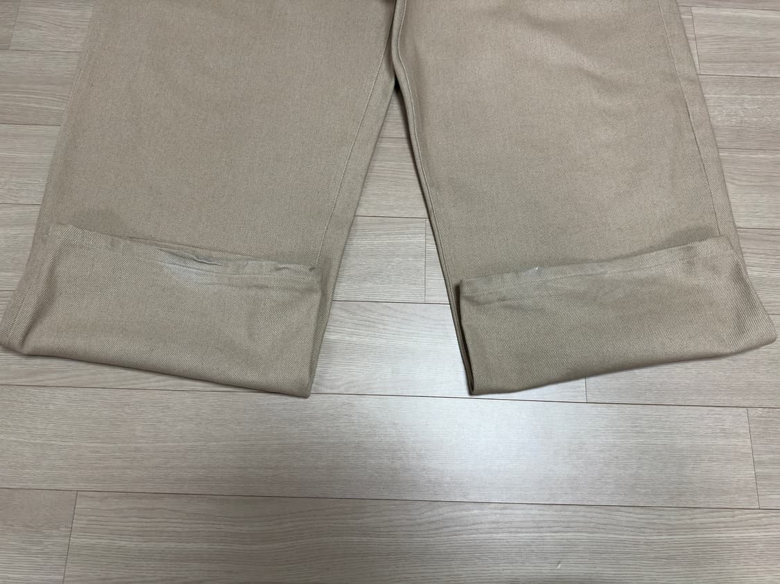 (S) STU 와이드 코튼 팬츠 베이지 상품이미지4