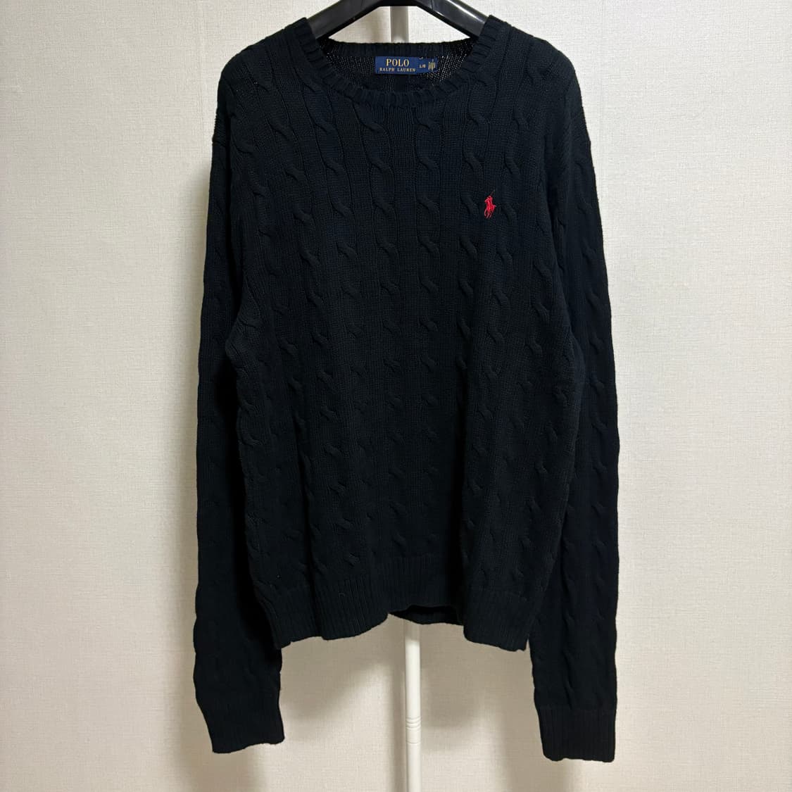 폴로 랄프로렌 케이블 니트 / 블랙, L 상품이미지1