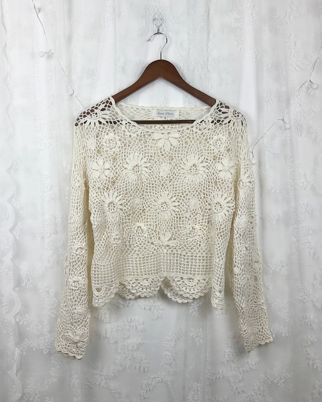 JPN ivory crochet top 상품이미지3
