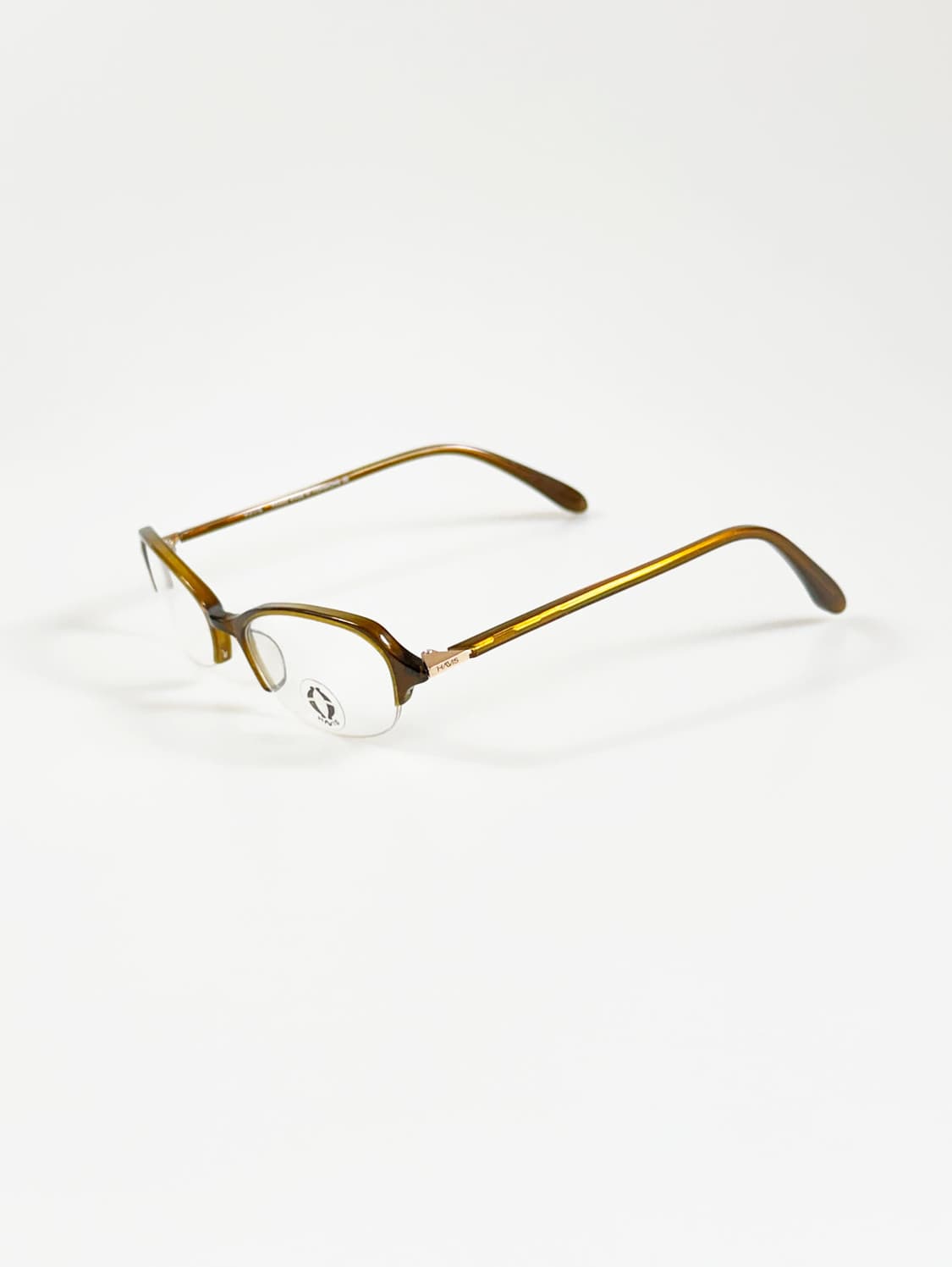 HAVIS 브라운 톨토이즈 오벌 반무테 빈티지 안경 상품이미지3