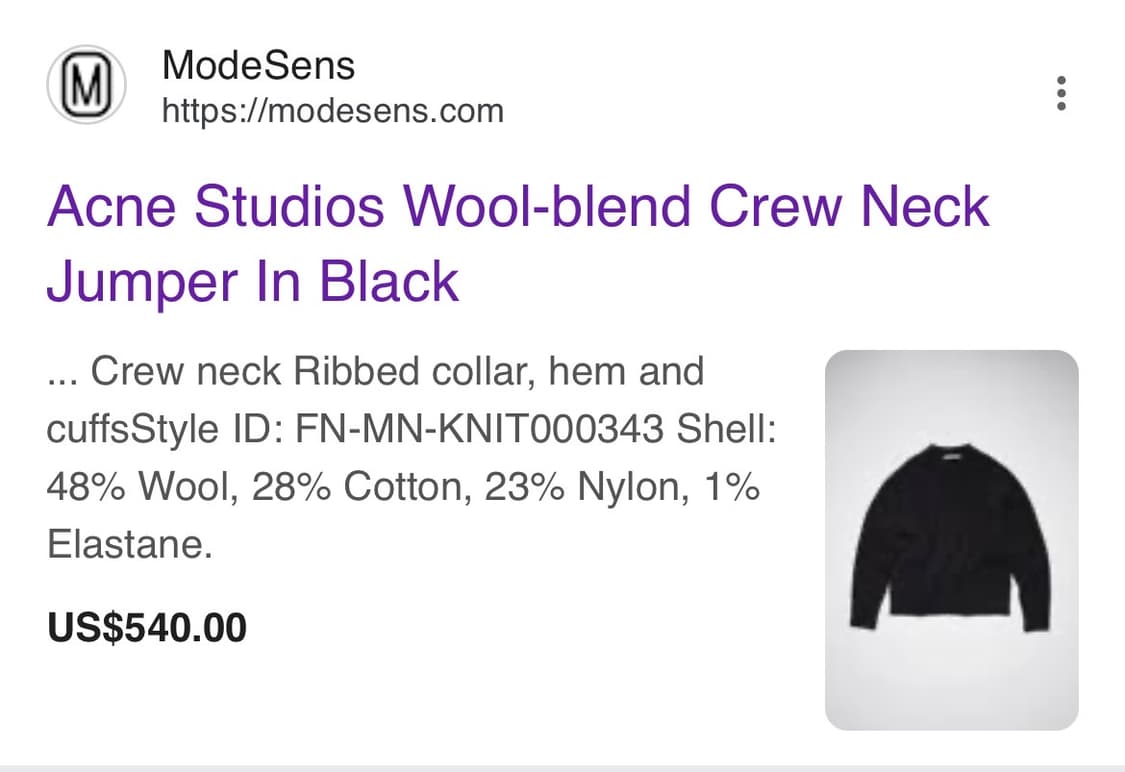 아크네 스튜디오 울 니트 M 상품이미지1