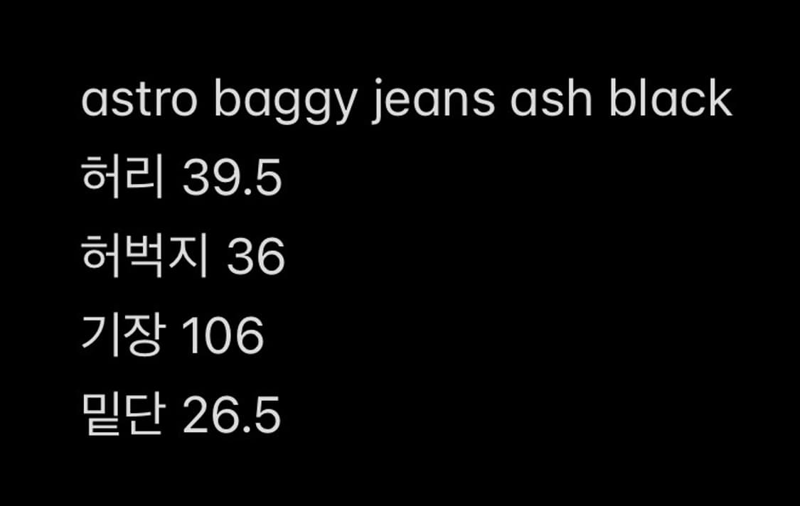 ASTRO BAGGY JEANS 배기 데님 블랙 28/32 상품이미지9