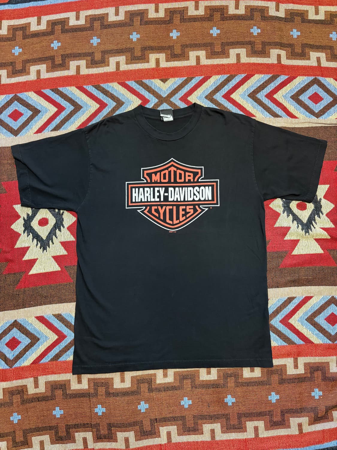 XL) 할리 데이비슨 Made in USA 2007 반팔 티셔츠 블랙 상품이미지2