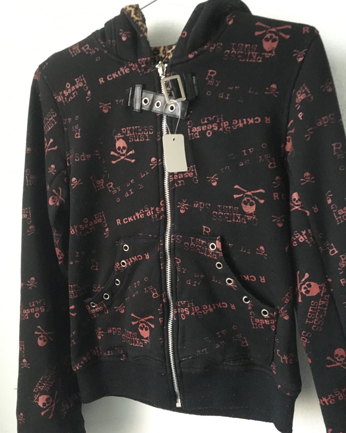 Cat ear skull pattern hood zip up 상품이미지6