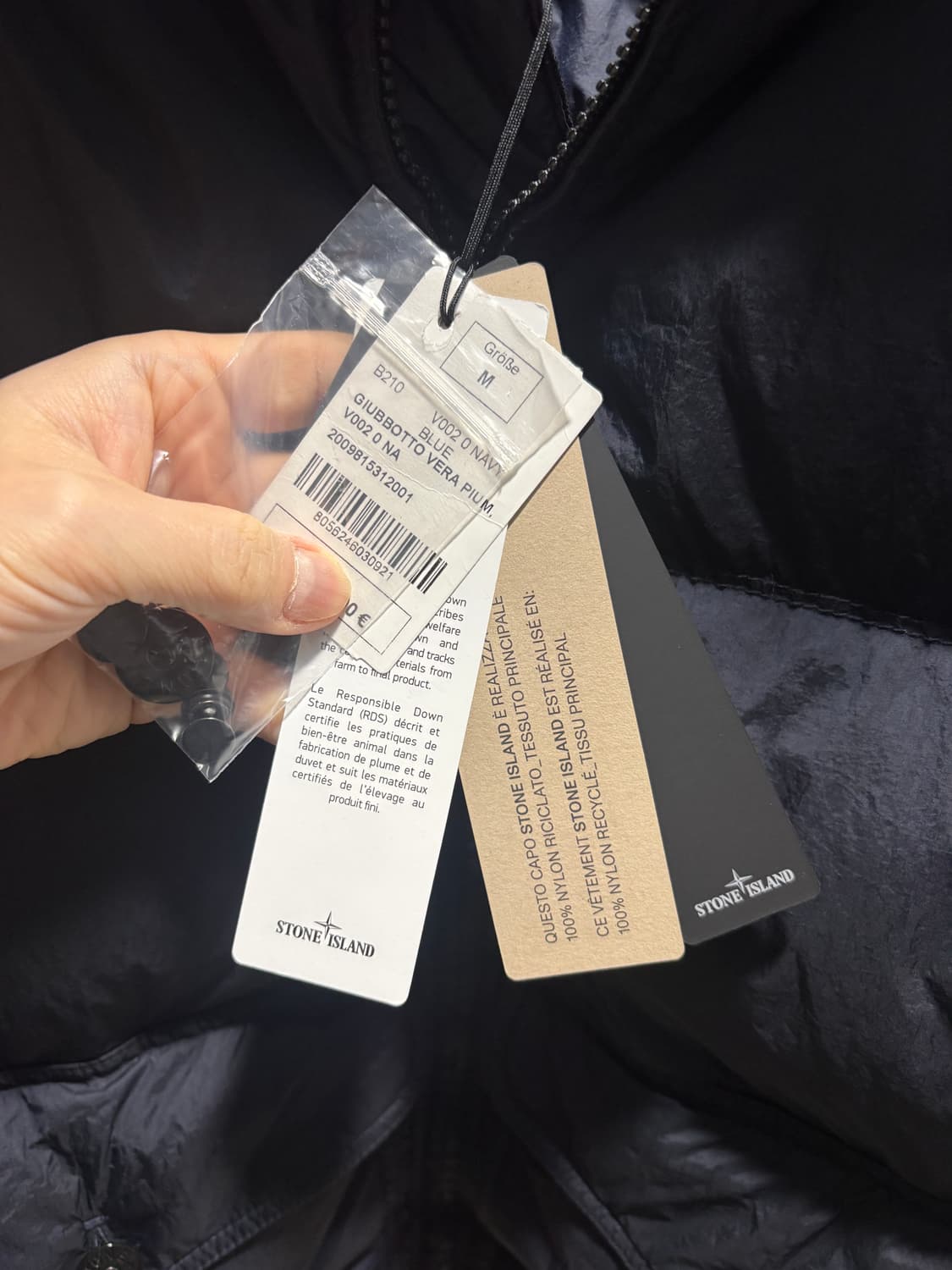 [매장상품]24FW 스톤아일랜드 크링클랩스 후디 다운 자켓 네이비 M 상품이미지4