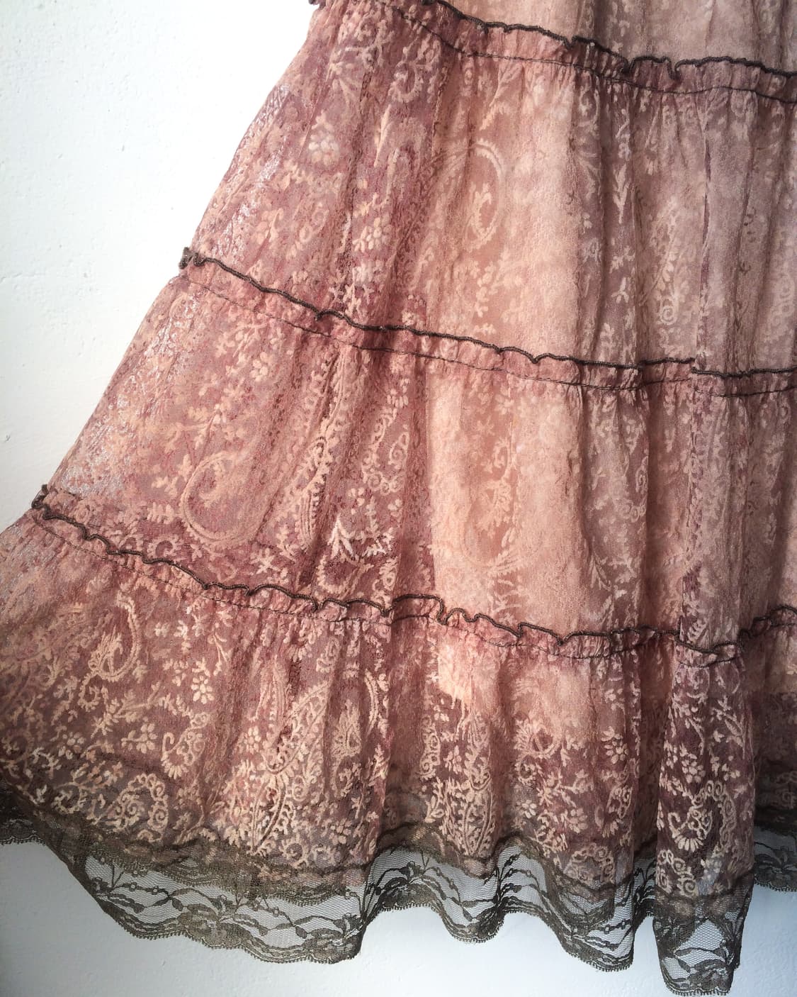 Ornament pattern layer long skirt 상품이미지3
