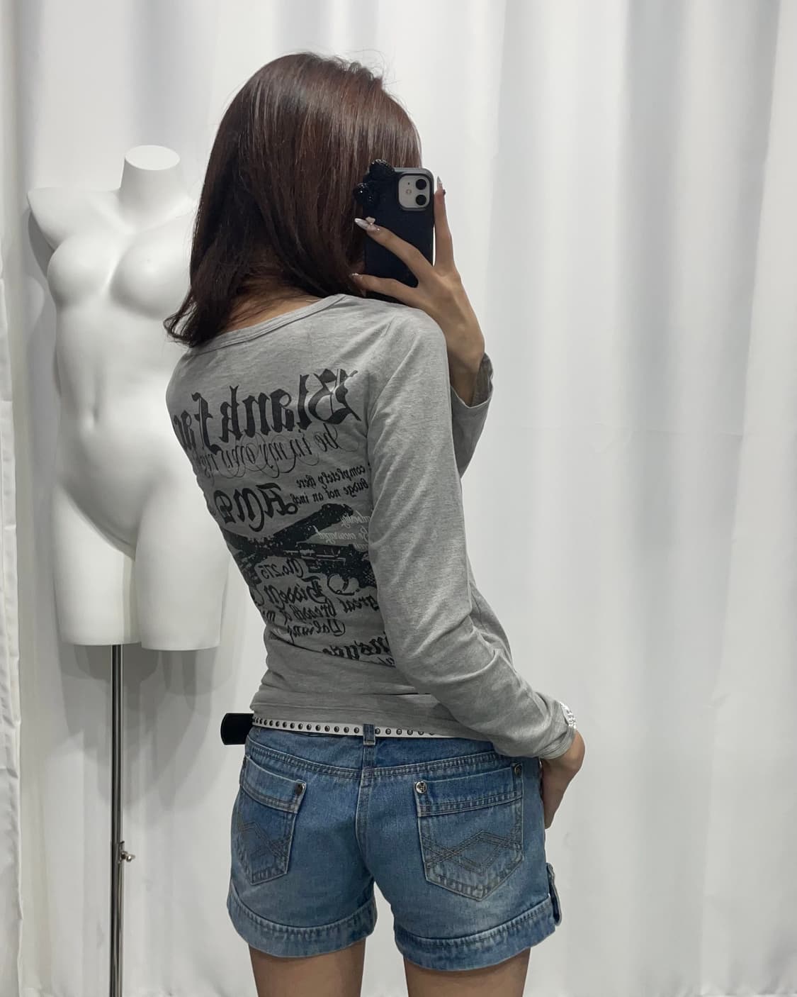 🎸그레이 프린팅 롱슬리브🎸 상품이미지3