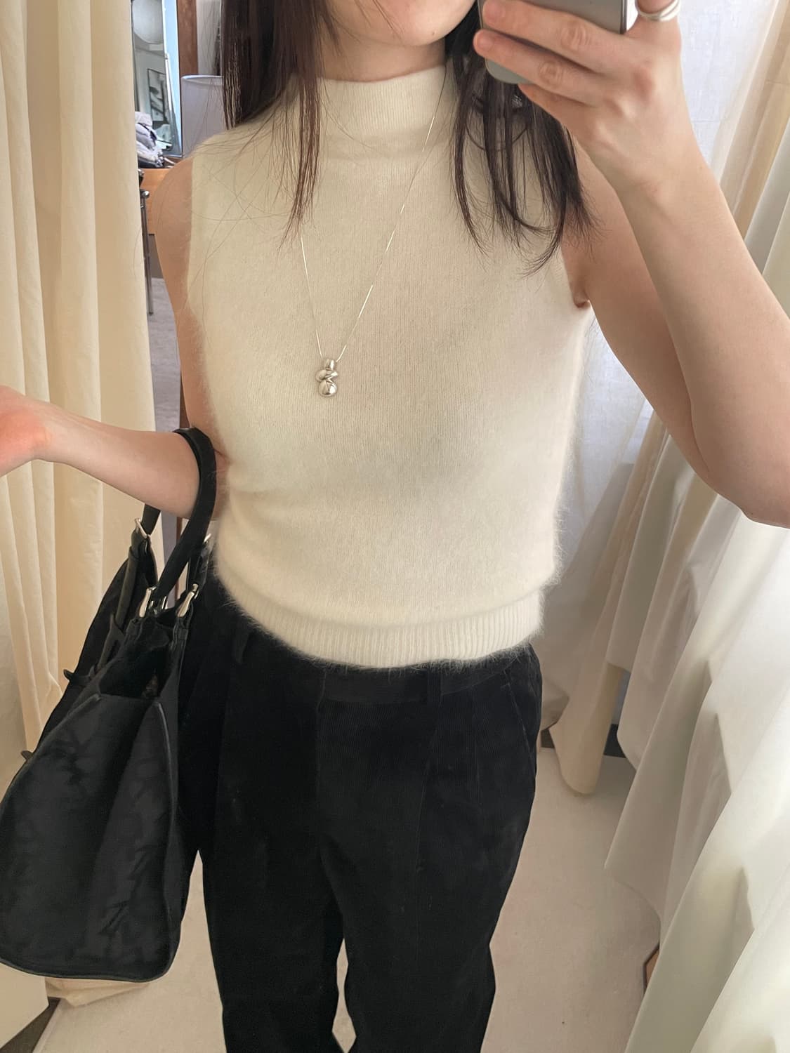 vintage angora half neck sleeveless knit 상품이미지10