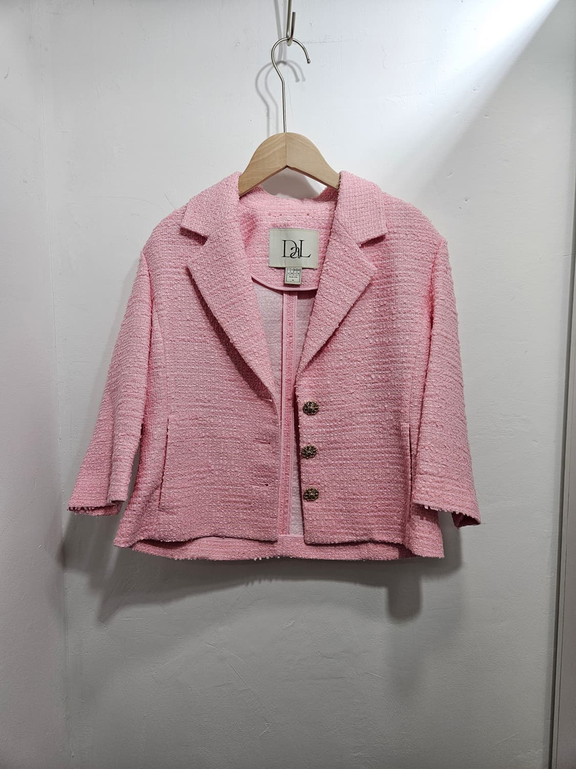 DaL 핑크 트위드 반팔 자켓  상품이미지1