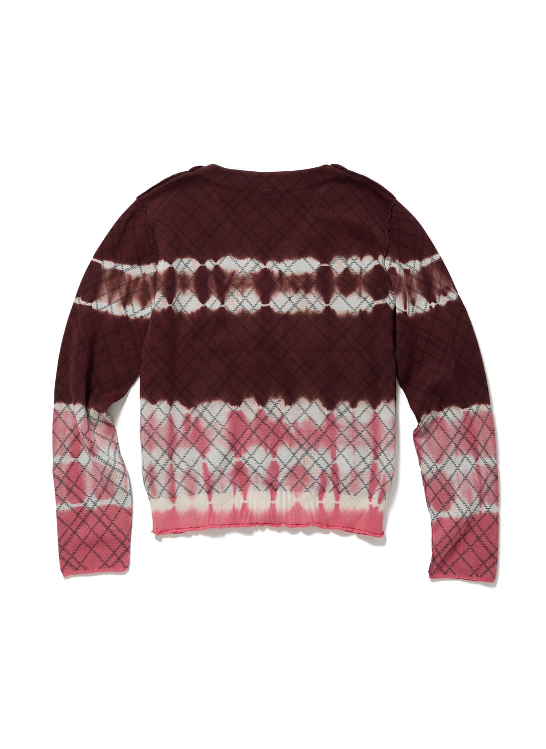 [F]퍼버즈 26ss DIP-DYE 체크 니트 가디건/레드 상품이미지5